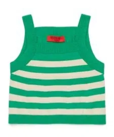 Maxco. Kids Striped Knitted Top In Green