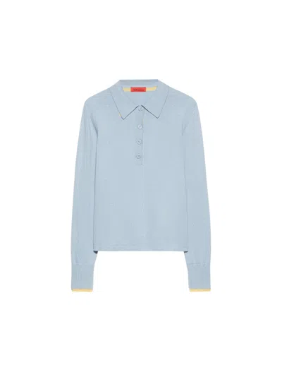 Maxco. Knitted Polo Shirt In Blue