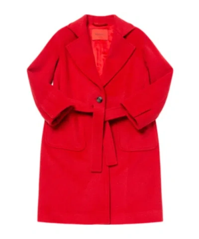 Maxco. Lace-up Coat In Red