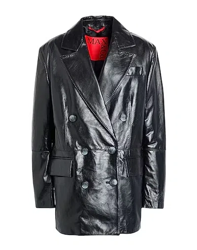 Maxco. Leather Blazer In Black