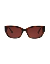 Maxco. Leopard Print Frame Sunglasses In Brown