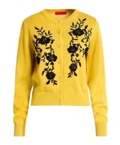Maxco. Lightweight Long-sleeve Knit Top In Yellow