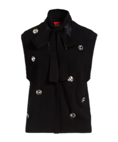 Maxco. Lightweight Sleeveless Knit Top In Black