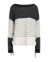 Maxco. Lightweight Striped Knit Sweater In Black
