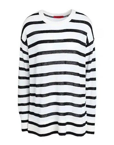 Maxco. Lightweight Striped Knit Sweater In White