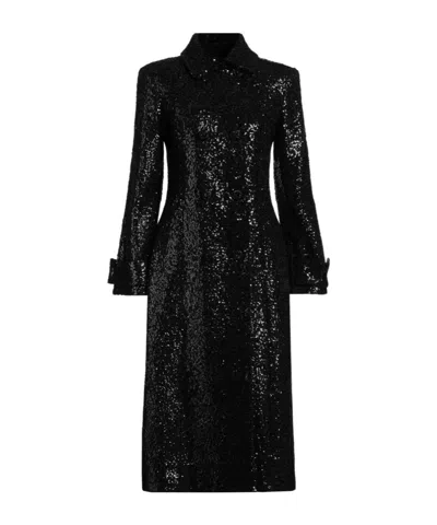 Maxco. Long Sequin-embellished Blazer In Black