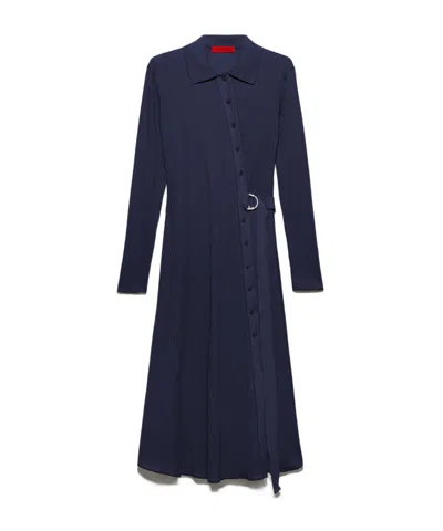 Maxco. Long Sleeve Shirt Dress In Blue