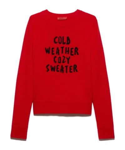 Maxco. Long Sleeve Sweater In Red