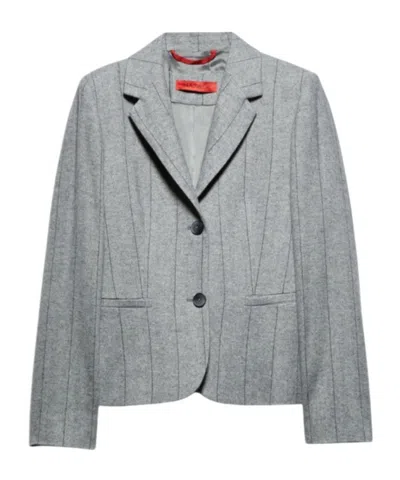 Maxco. Long-sleeved Flannel Suit Jacket In Gray