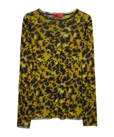 Maxco. Long-sleeved Knitted T-shirt In Yellow