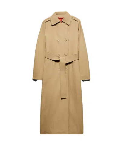 Maxco. Long-sleeved Mid-length Trench Coat In Brown