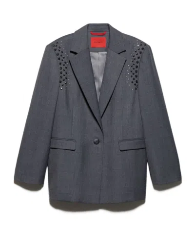Maxco. Long-sleeved Suit Jacket In Gray
