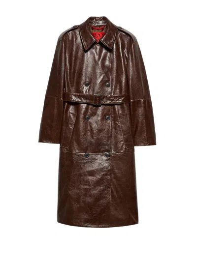 Maxco. Long-sleeved Trench Coat In Brown