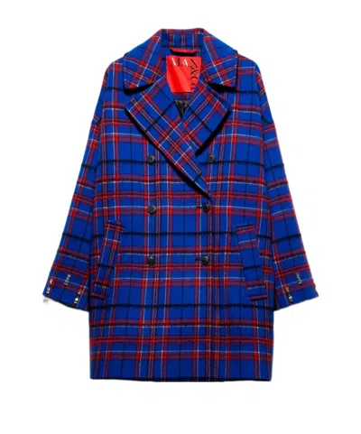 Maxco. Long-sleeved Wool Coat In Blue