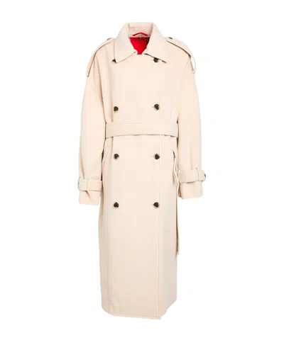 Maxco. Long-sleeved Coat In Nude