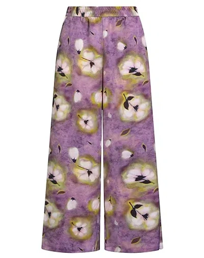 Maxco. Loose Floral Trousers In Purple