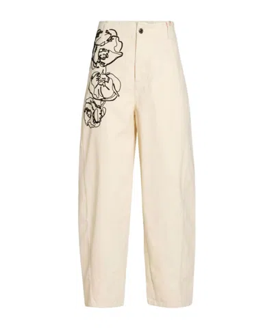 Maxco. Loose Straight-leg Pants In Neutral