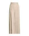 Maxco. Solid Color Straight-leg Pants In Nude