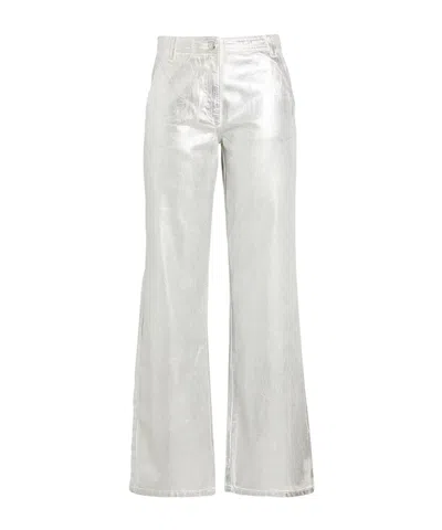 Maxco. Loose Straight-leg Trousers In Metallic
