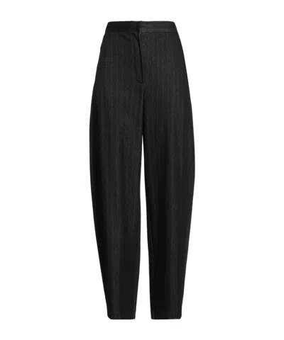 Maxco. Loose Striped Trousers In Black