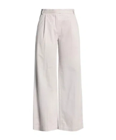 Maxco. Loose Striped Trousers In White