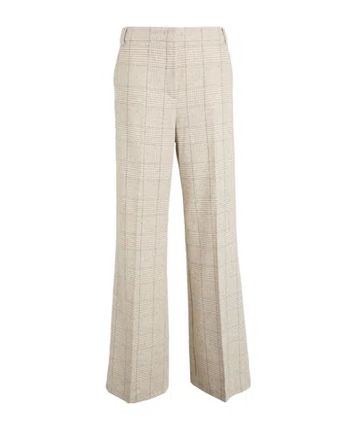 Maxco. Loose-fit Plaid Trousers In White