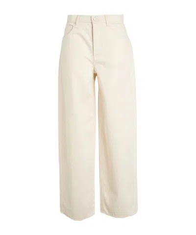 Maxco. Loose-fitting High-waisted Jeans In White