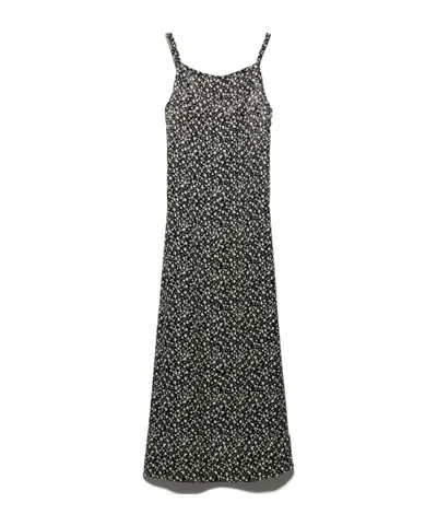 Maxco. Micro-floral Slip Dress In Black