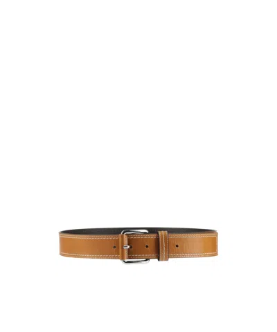 Maxco. Minimal Leather Belt In Brown