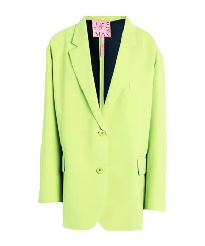 Maxco. Minimalist Double-breasted Blazer In Yellow