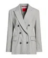 Maxco. Minimalist Thin Wool Blazer In Gray