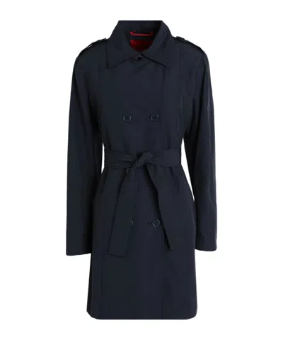 Maxco. Minimalist Trench Coat In Blue