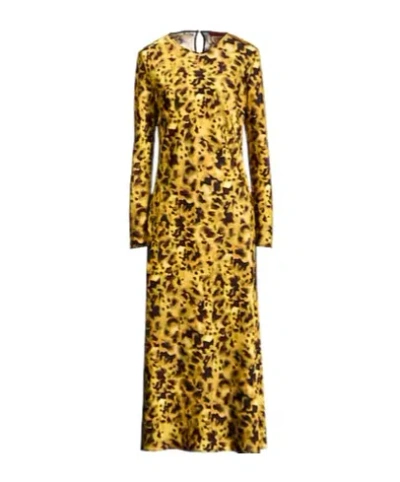 Maxco. Multicolored Satin Dress In Green
