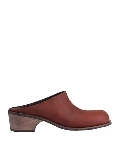 Maxco. Nubuck Mules In Red
