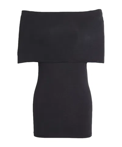 Maxco. Off-the-shoulder Short-sleeve Top In Black