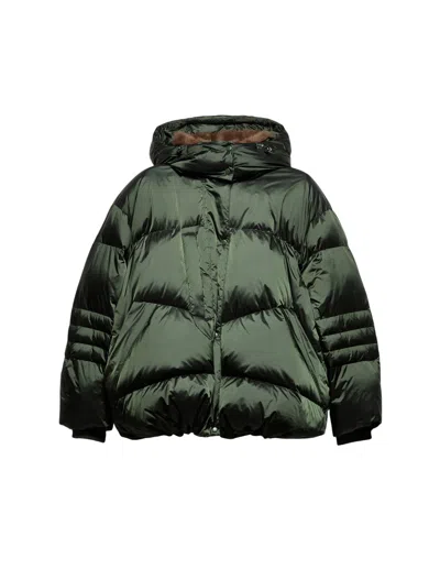 Maxco. Oversized Hooded Down Jacket In Green