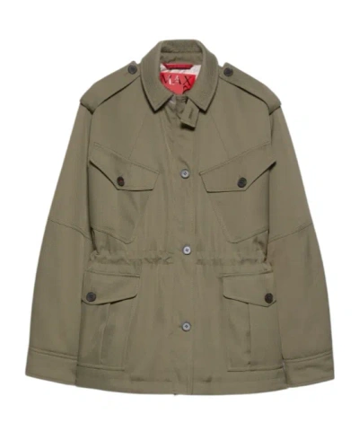 Maxco. Padded Gabardine Field Jacket In Brown