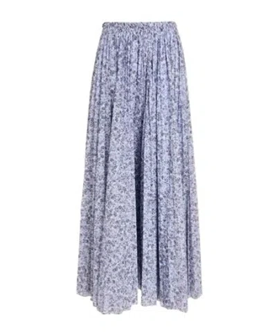 Maxco. Pale Base Blue Floral Skirt
