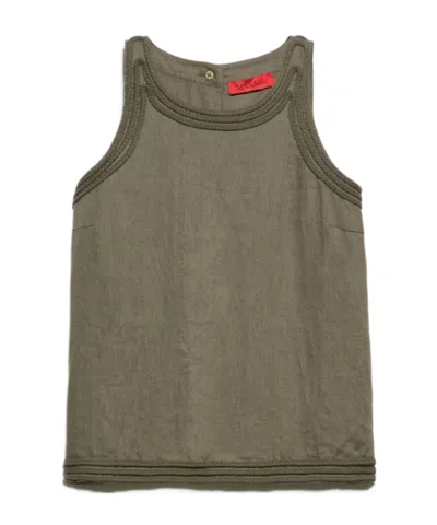 Maxco. Passementerie Linen Top - Kaki In Gray