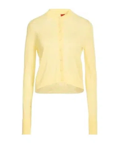 Maxco. Plain Colour Cardigans In Yellow