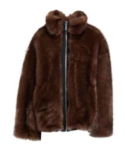 Maxco. Plain Colour Shearling In Brown