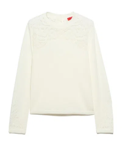 Maxco. Pointelle-knit Cotton Jumper In White