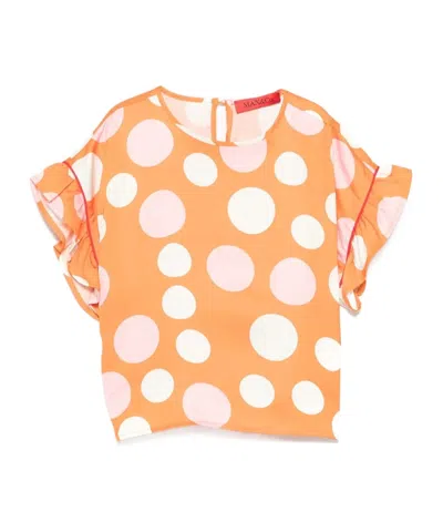Maxco. Polka Dot-print Blouse In Orange