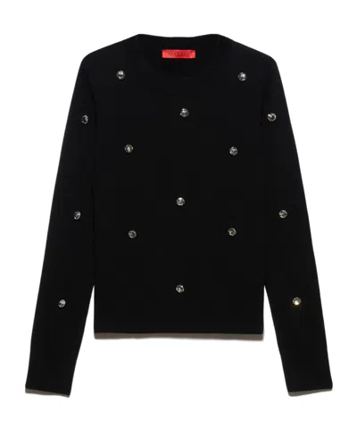 Maxco. Rhinestone-embroidered Jumper In Black