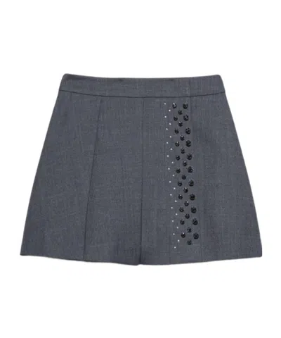 Maxco. Rhinestone Mini Skirt In Gray