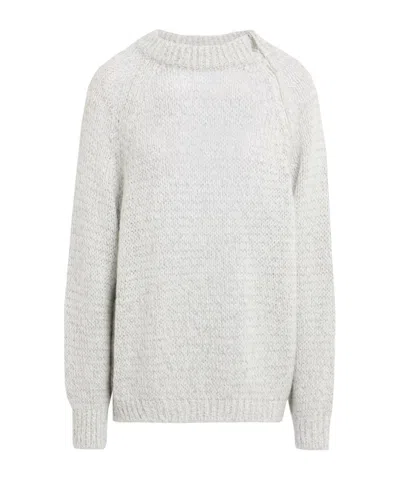Maxco. Ribbed Crew Neck Sweater In White