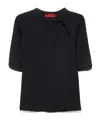 Maxco. Ribbed Cutout T-shirt In Black