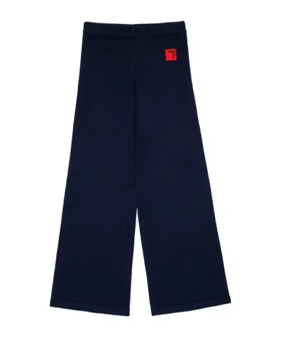 Maxco. Ribbed-knit Trousers In Blue