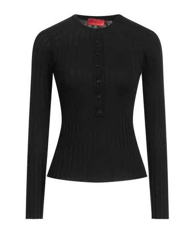 Maxco. Ribbed-knit Jumper In Black
