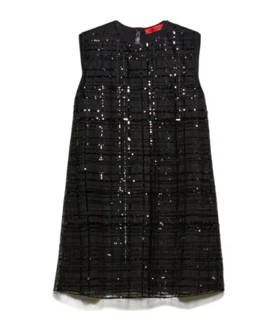 Maxco. Round-neck Dress In Black